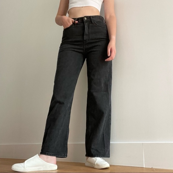 OAK + FORT BLACK  STRAIGHT JEANS - S - Picture 1 of 14